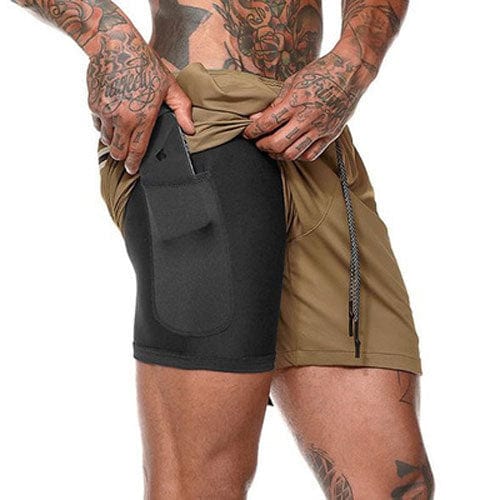 Muscle Brothers Summer Men's Double Shorts Plus Size Running Pants Quick-drying Breathable Fitness Shorts