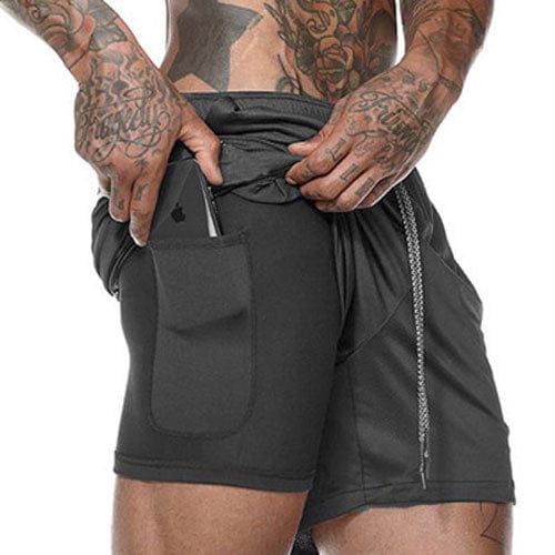 Muscle Brothers Summer Men's Double Shorts Plus Size Running Pants Quick-drying Breathable Fitness Shorts