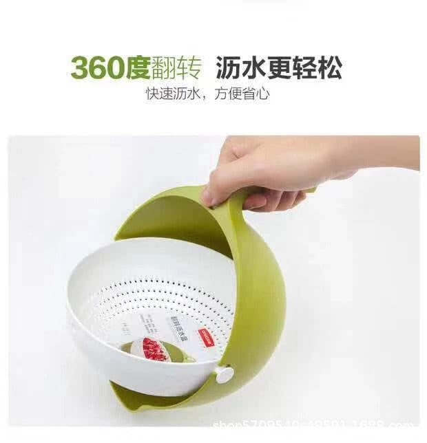 Multi-purpose drain basket, vegetable basket, double-layer flip kitchen sink, kitchen drain basket, plastic household vegetable and rice basket