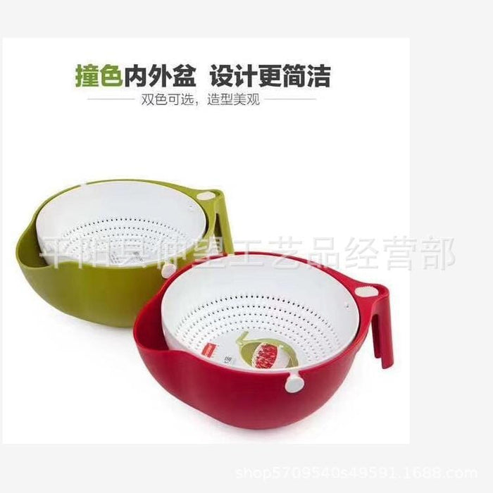 Multi-purpose drain basket, vegetable basket, double-layer flip kitchen sink, kitchen drain basket, plastic household vegetable and rice basket