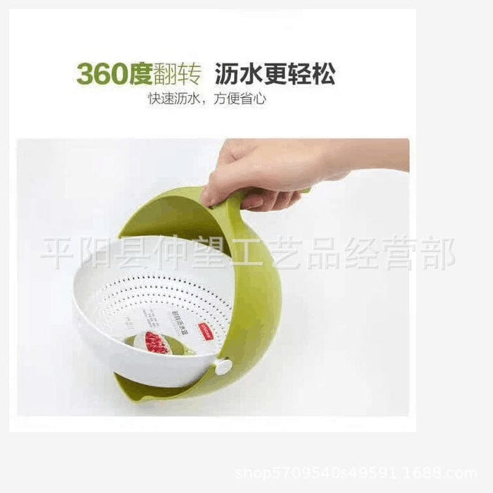 Multi-purpose drain basket, vegetable basket, double-layer flip kitchen sink, kitchen drain basket, plastic household vegetable and rice basket