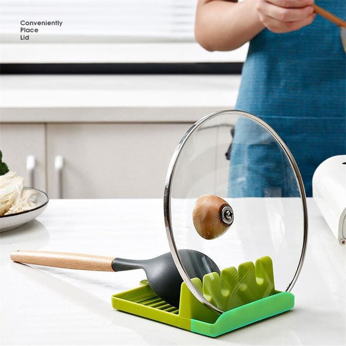 Household pot shovel rack kitchen countertop storage pot cover rack rack multi-functional kitchen utensils soup spoon pad chopsticks shovel holder