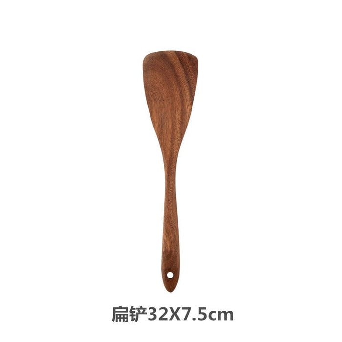 Teak wooden non-stick pan special cooking wooden spatula long handle wooden spatula high temperature spatula large soup spoon cooking wooden spatula