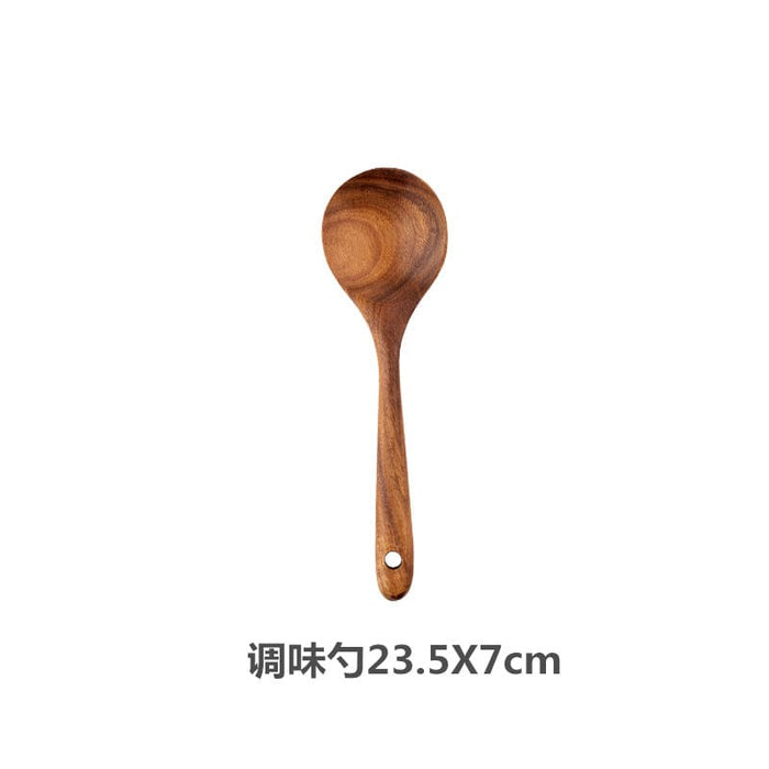 Teak wooden non-stick pan special cooking wooden spatula long handle wooden spatula high temperature spatula large soup spoon cooking wooden spatula