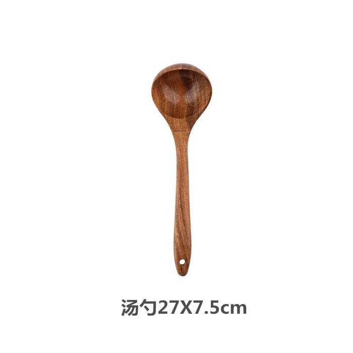 Teak wooden non-stick pan special cooking wooden spatula long handle wooden spatula high temperature spatula large soup spoon cooking wooden spatula