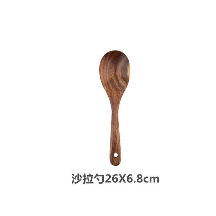 Teak wooden non-stick pan special cooking wooden spatula long handle wooden spatula high temperature spatula large soup spoon cooking wooden spatula