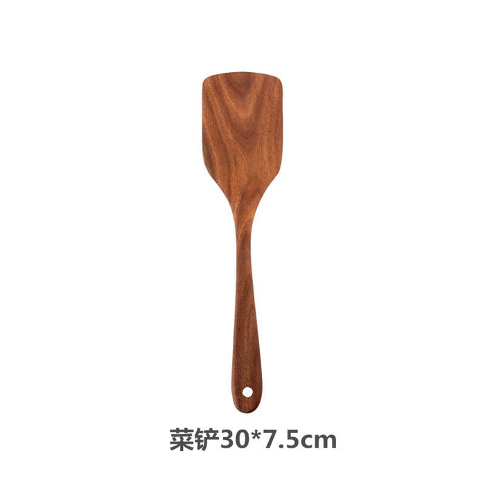 Teak wooden non-stick pan special cooking wooden spatula long handle wooden spatula high temperature spatula large soup spoon cooking wooden spatula