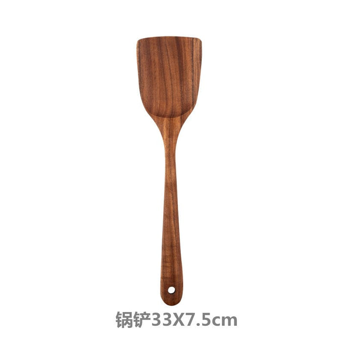 Teak wooden non-stick pan special cooking wooden spatula long handle wooden spatula high temperature spatula large soup spoon cooking wooden spatula