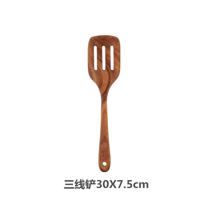 Teak wooden non-stick pan special cooking wooden spatula long handle wooden spatula high temperature spatula large soup spoon cooking wooden spatula