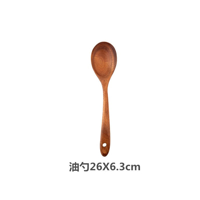 Teak wooden non-stick pan special cooking wooden spatula long handle wooden spatula high temperature spatula large soup spoon cooking wooden spatula