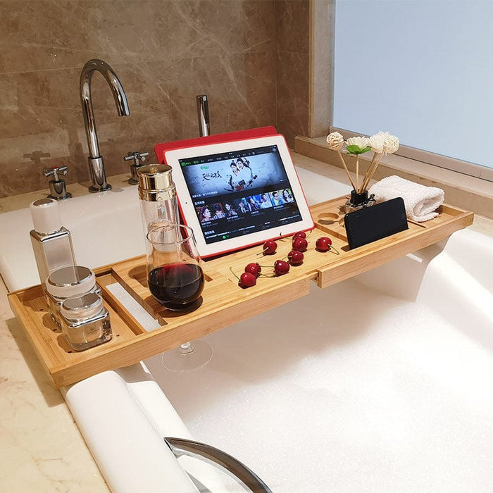 Bathtub rack, bathtub wine rack, mobile phone tablet bracket, bathtub storage board, tray storage rack, telescopic bath bracket