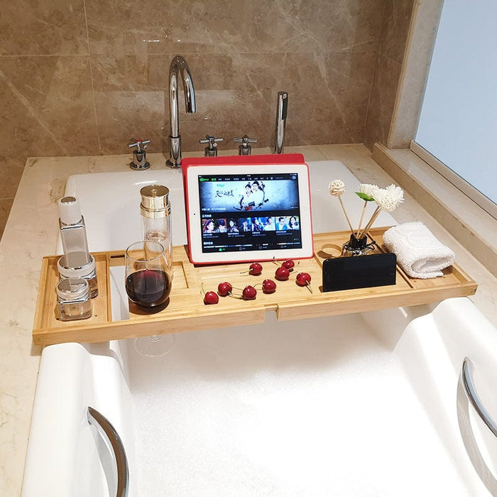 Bathtub rack, bathtub wine rack, mobile phone tablet bracket, bathtub storage board, tray storage rack, telescopic bath bracket