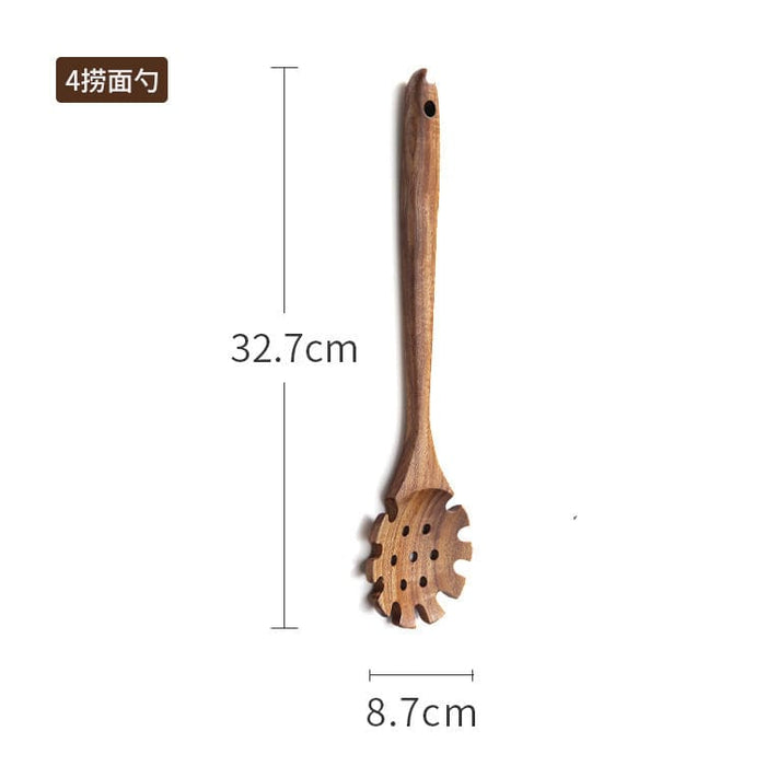 Teak wooden non-stick pan special cooking wooden spatula long handle wooden spatula high temperature spatula large soup spoon cooking wooden spatula