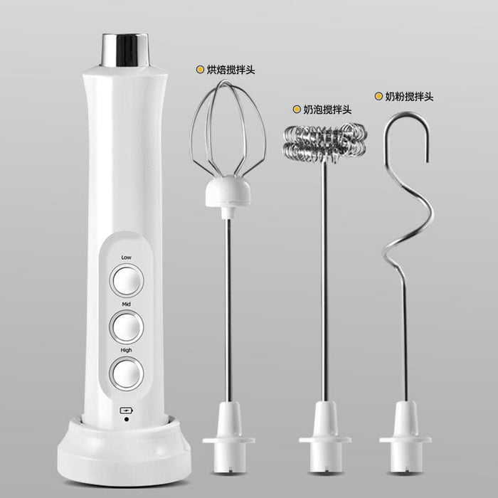 Rechargeable electric egg beater mixer milk coffee milk tea stirring stick automatic egg beater cream beater