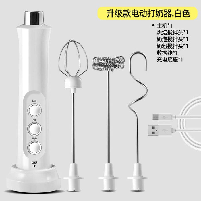 Rechargeable electric egg beater mixer milk coffee milk tea stirring stick automatic egg beater cream beater