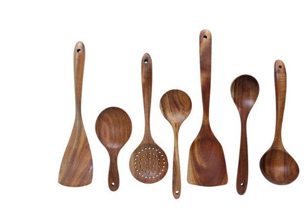 Teak wooden non-stick pan special cooking wooden spatula long handle wooden spatula high temperature spatula large soup spoon cooking wooden spatula