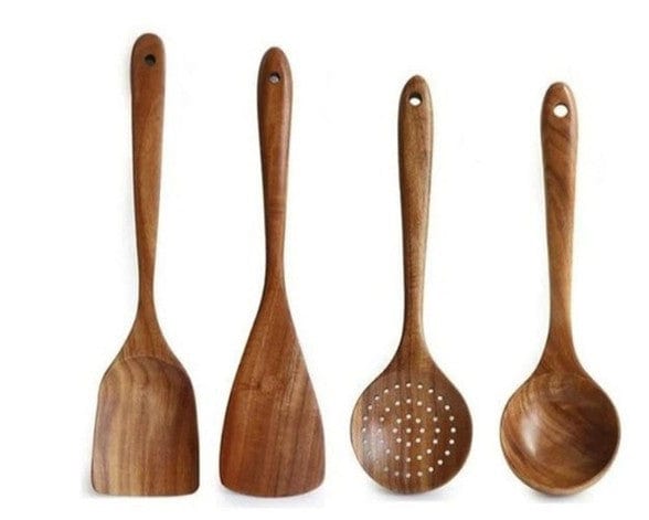 Teak wooden non-stick pan special cooking wooden spatula long handle wooden spatula high temperature spatula large soup spoon cooking wooden spatula