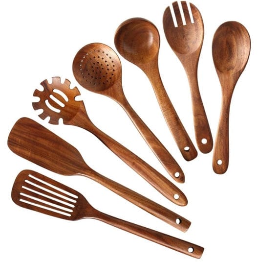 Teak wooden non-stick pan special cooking wooden spatula long handle wooden spatula high temperature spatula large soup spoon cooking wooden spatula