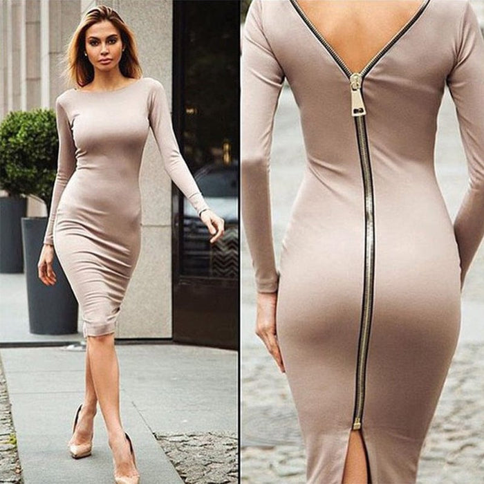 AliExpress explosion dress new women's large size skirt Europe and the United States Slim zipper dress a generation