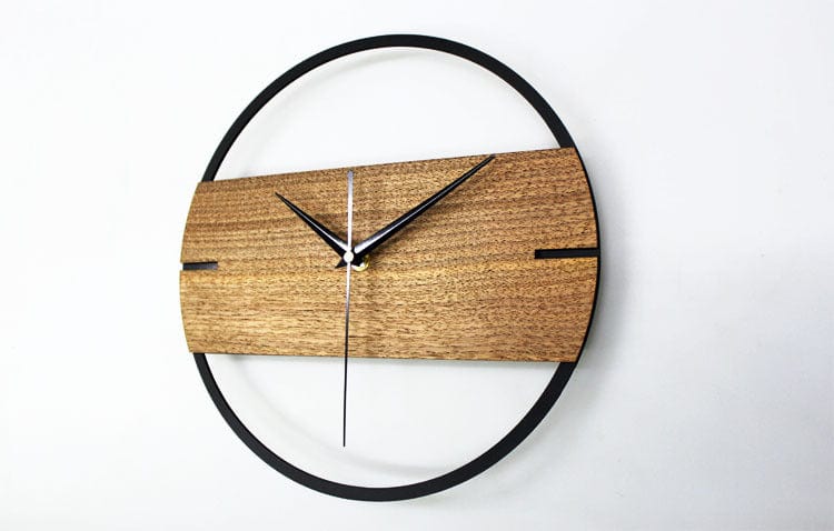 Creative fashion home log simple literary decoration wall clock living room personalized clock wall clock wall clock wood clock