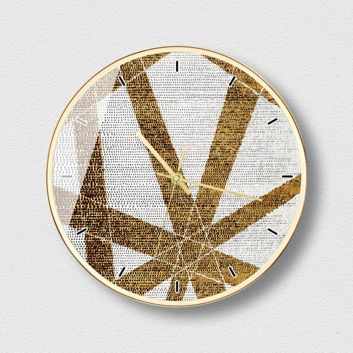 Simple striped wall clock, living room bedroom wall watch, personality creative black gold art atmosphere clock wall clock O105