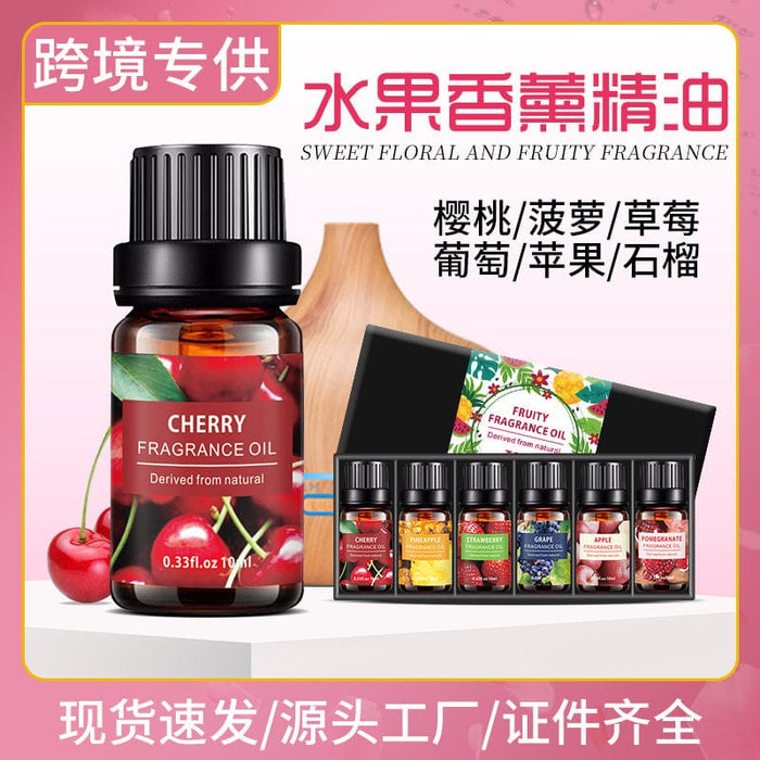 Cross-border special aromatherapy essential oil set box apple pineapple grape cherry 10ml unilateral essential oil flower fragrance factory direct sales