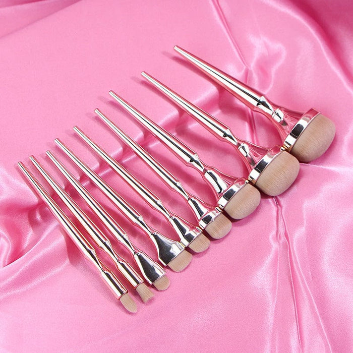 9pcs Drunken Gold Makeup Brush Set Toothbrush Makeup Brush Full Set Loose Powder Blush High-grade Electroplating Handle Makeup Brush