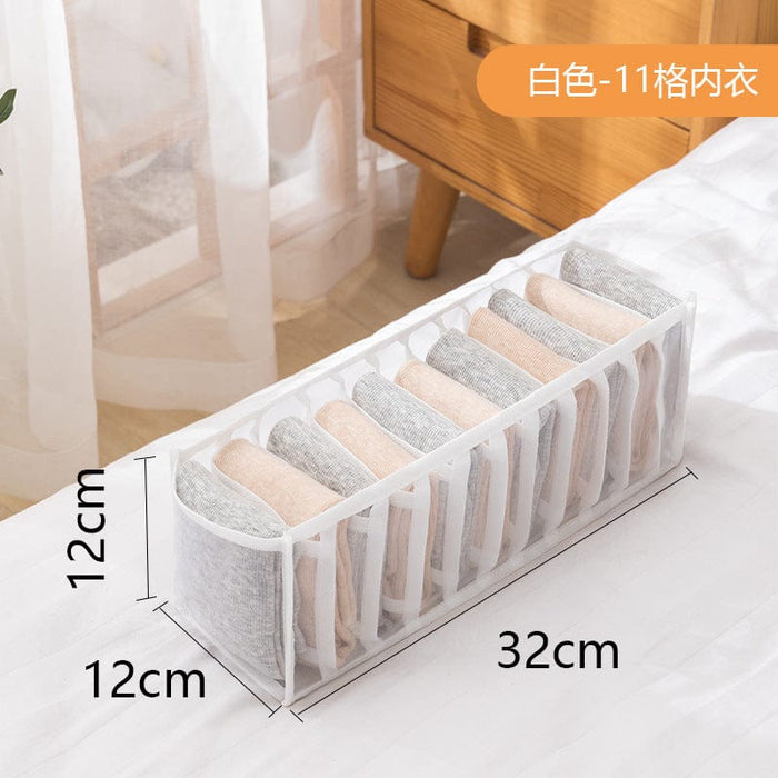 Jeans storage box, clothes and pants storage artifact storage basket, underwear storage box, divided foldable storage box