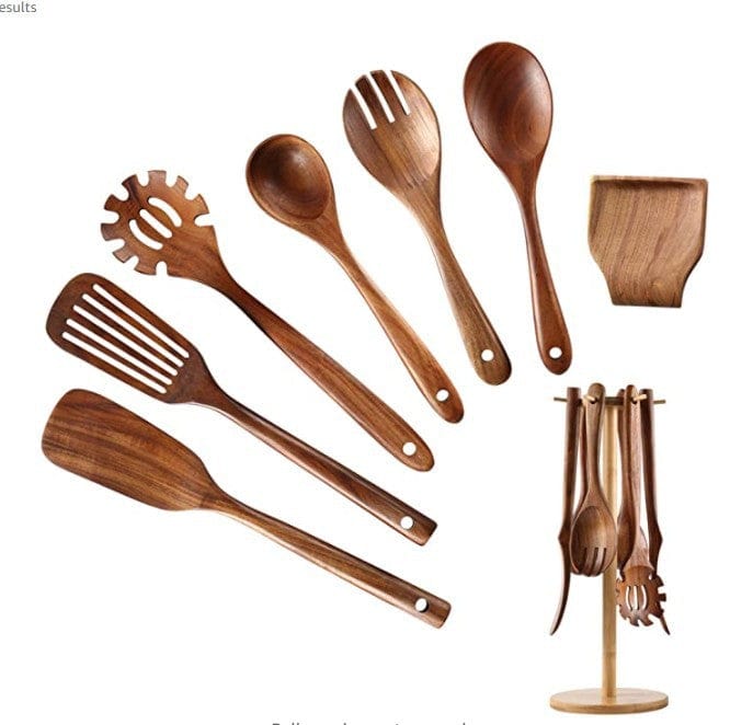 Teak wooden non-stick pan special cooking wooden spatula long handle wooden spatula high temperature spatula large soup spoon cooking wooden spatula