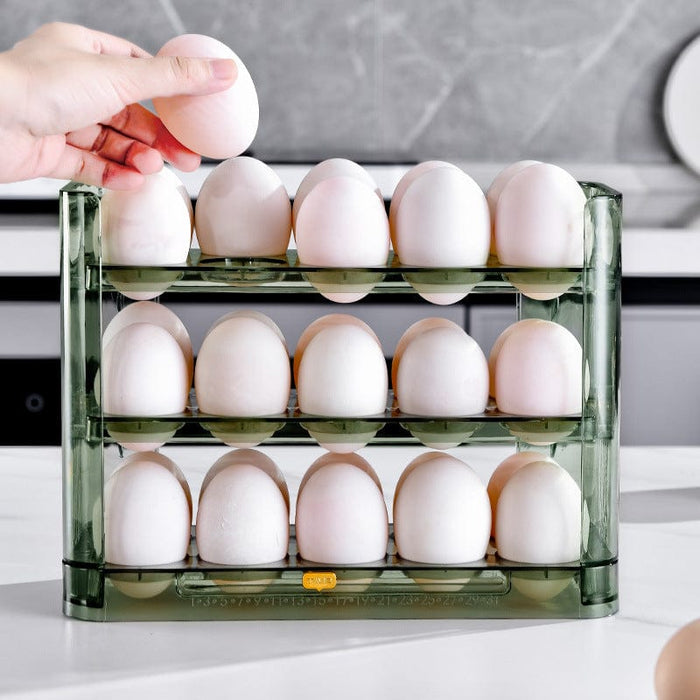 Egg storage box kitchen freshness finishing egg box storage artifact refrigerator side door egg tray flip egg rack