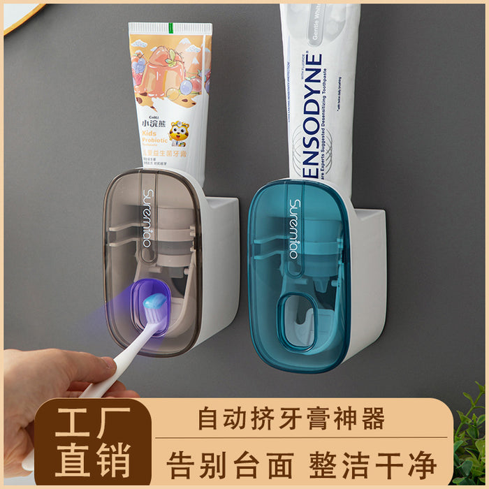 Punch-free toothpaste squeezer automatic household wall-mounted toothpaste squeezer lazy artifact bathroom rack