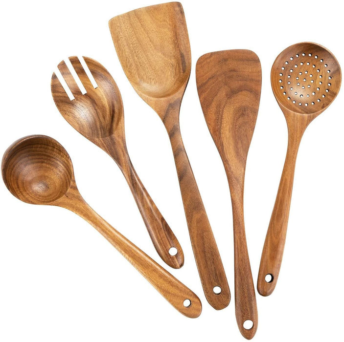 Teak wooden non-stick pan special cooking wooden spatula long handle wooden spatula high temperature spatula large soup spoon cooking wooden spatula