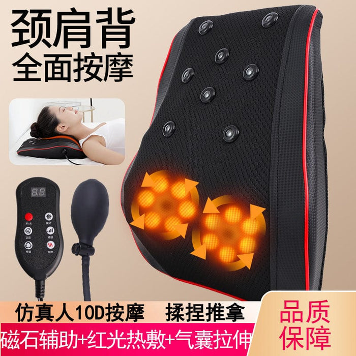 Lumbar Massager Cushion Waist Electric Heating Pillow Back Cervical Neck Shoulder Massage Pillow Car Home