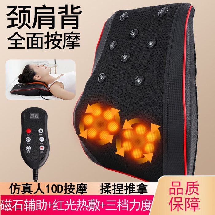 Lumbar Massager Cushion Waist Electric Heating Pillow Back Cervical Neck Shoulder Massage Pillow Car Home