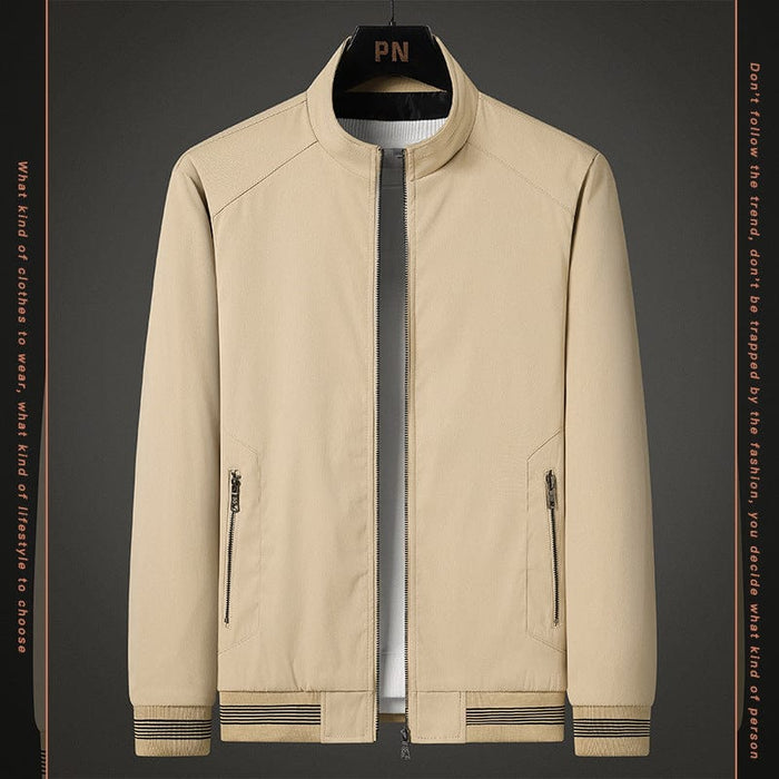 Men's business casual all-match jacket spring and autumn new dad wear fashionable high-end middle-aged and elderly men's outerwear