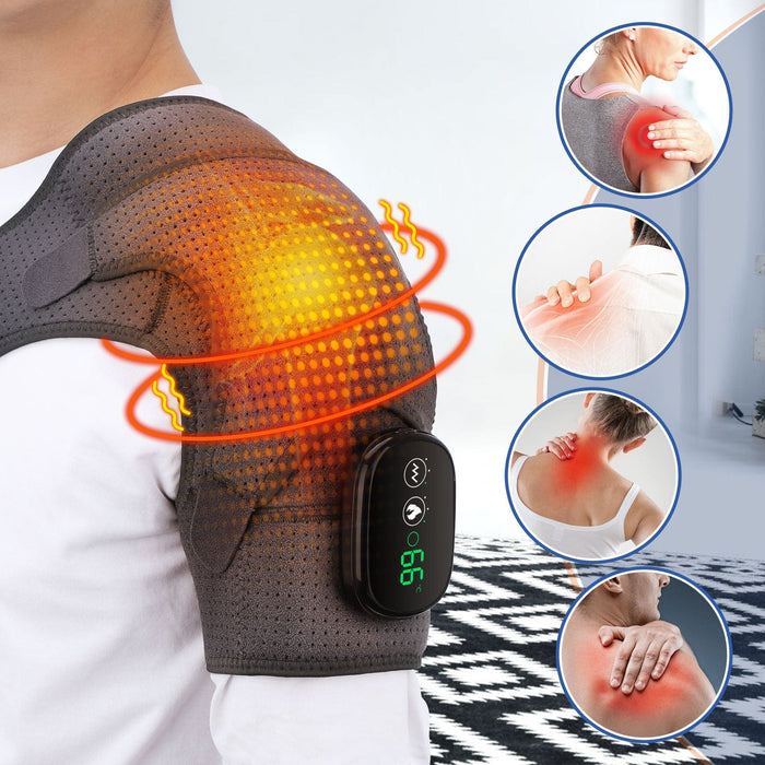 Factory private model controller version electric heating shoulder pads middle-aged and elderly neck and shoulder joint strain heating vibration massage pads