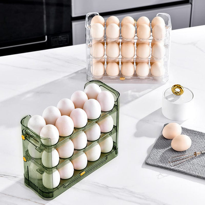 Egg storage box kitchen freshness finishing egg box storage artifact refrigerator side door egg tray flip egg rack