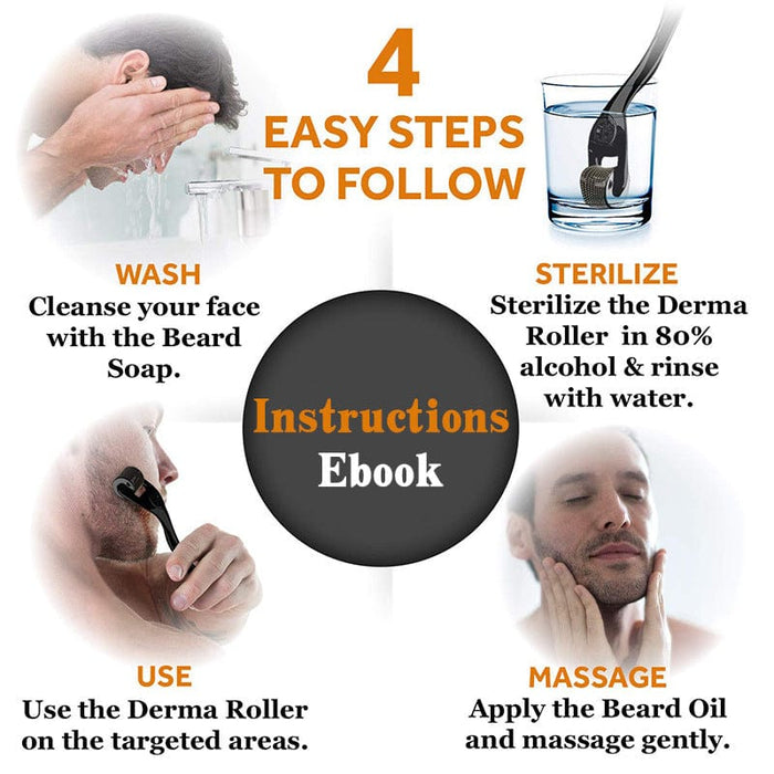 Cross-border new products men's beard care kit beard liquid cleaning nutrition care beard kit from stock