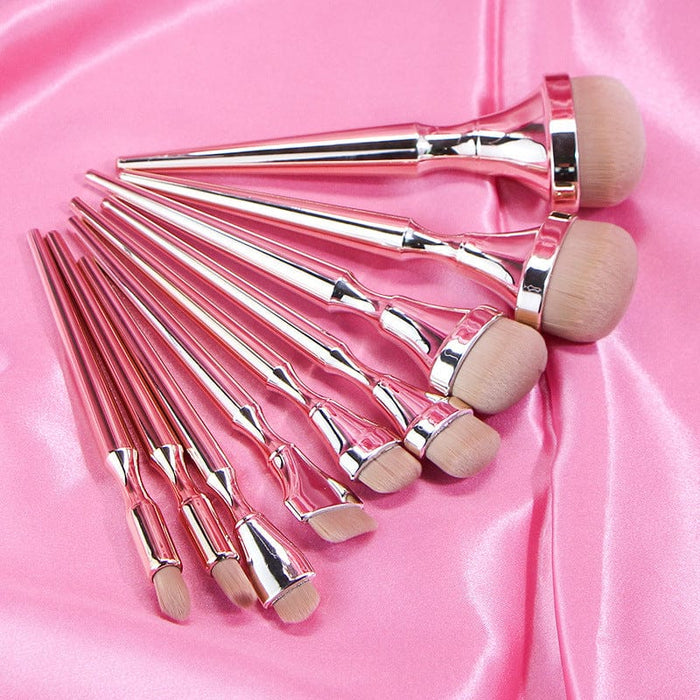 9pcs Drunken Gold Makeup Brush Set Toothbrush Makeup Brush Full Set Loose Powder Blush High-grade Electroplating Handle Makeup Brush