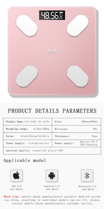 The new smart bluetooth electronic scale is issued on behalf of the weight scale home APP human health weighing body fat measurement cross-border