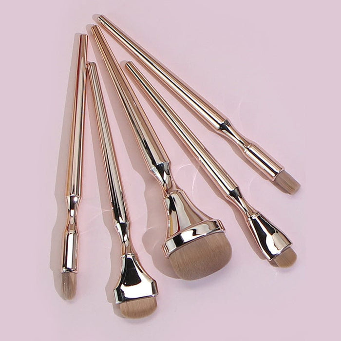 9pcs Drunken Gold Makeup Brush Set Toothbrush Makeup Brush Full Set Loose Powder Blush High-grade Electroplating Handle Makeup Brush