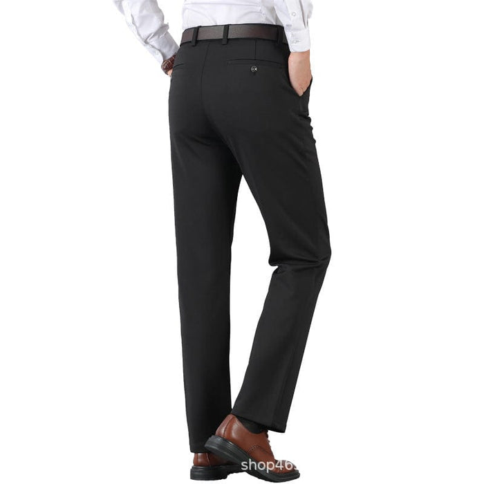 Spring and autumn trousers loose straight middle-aged and elderly casual pants high-waisted long trousers middle-aged men's trousers dad's clothes thin summer clothes