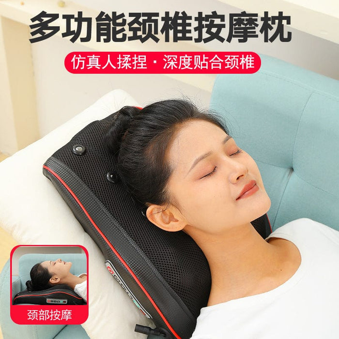 Lumbar Massager Cushion Waist Electric Heating Pillow Back Cervical Neck Shoulder Massage Pillow Car Home