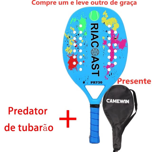 2023 New Carbon Fiber Beach Tennis Racket EVA Surface Raquete Beach Tennis Racket Men&#39;s and Women&#39;s Racket with Bag