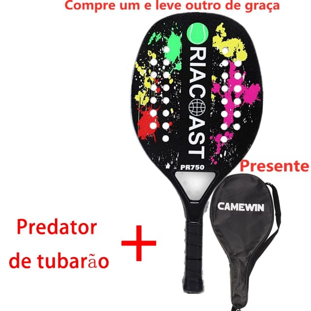 2023 New Carbon Fiber Beach Tennis Racket EVA Surface Raquete Beach Tennis Racket Men&#39;s and Women&#39;s Racket with Bag