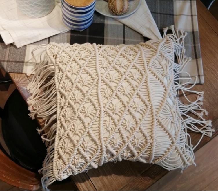 Macrame Hand-woven Cotton Thread Pillow Covers 100% Cotton Linen Geometry Bohemia Cushion Covers