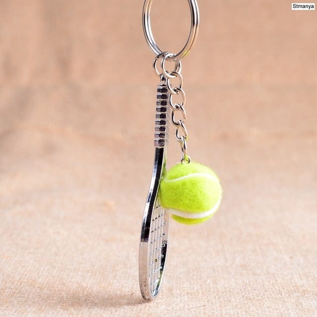 Tennis Racket Keychain - Cute Sport Mini Keychain car 6 color Pendant Keyring Sports Key Chain Who love sports Gifts 17248