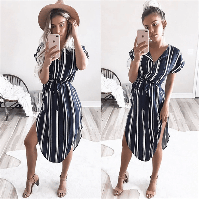 Geometric Print Summer Boho Beach Loose Dress