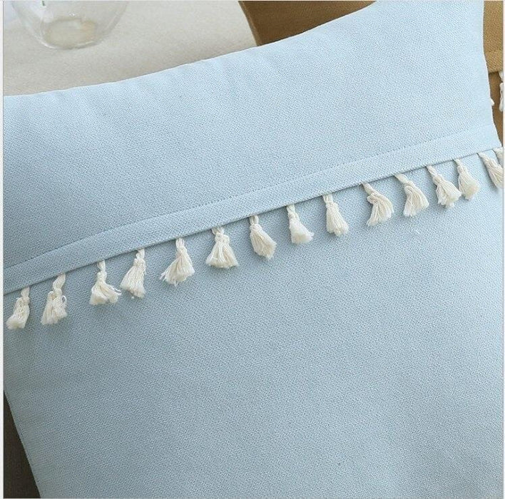 Soft Green Pink Tassels Cushion Cover 45x45cm/30x50cm Blue Yellow Decorative Pillow Cover Home Decor Sofa Throw PillowCase