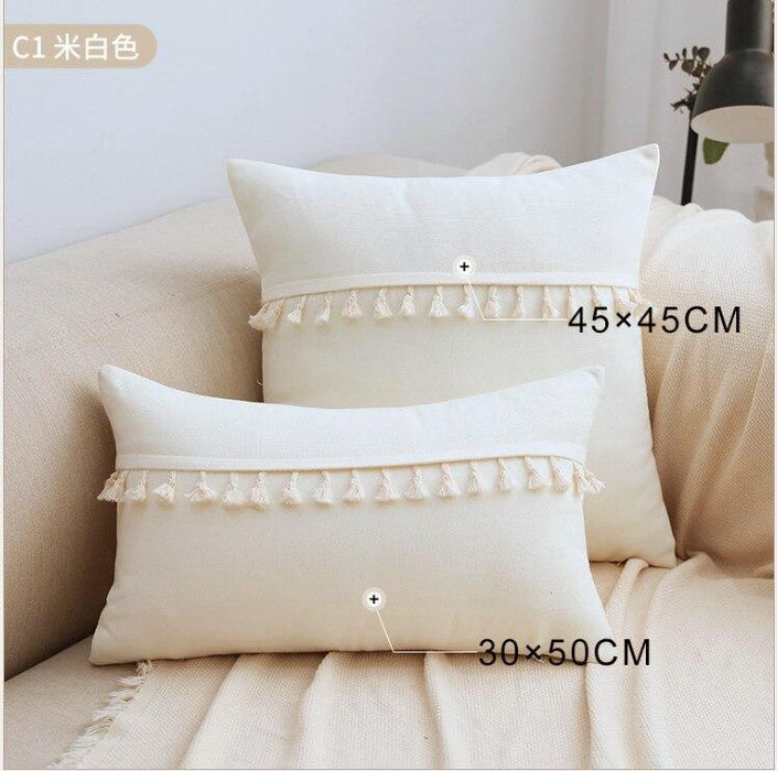 Soft Green Pink Tassels Cushion Cover 45x45cm/30x50cm Blue Yellow Decorative Pillow Cover Home Decor Sofa Throw PillowCase